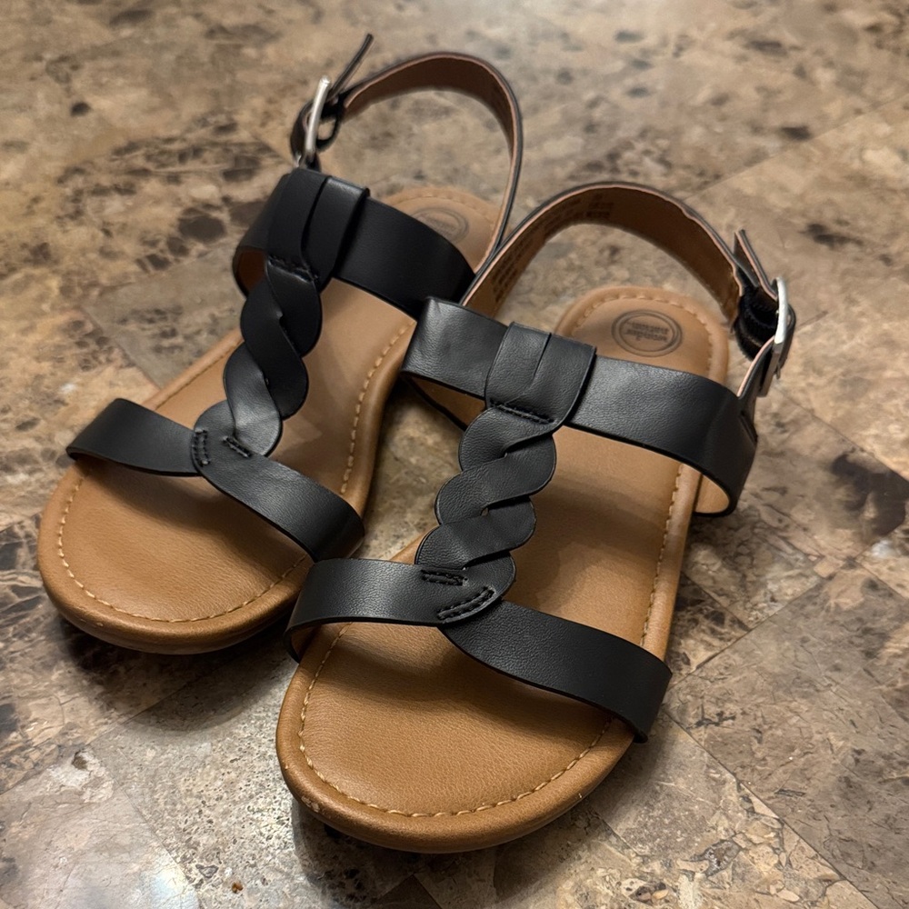 Wonder Nation Black and Tan Kids Sandals